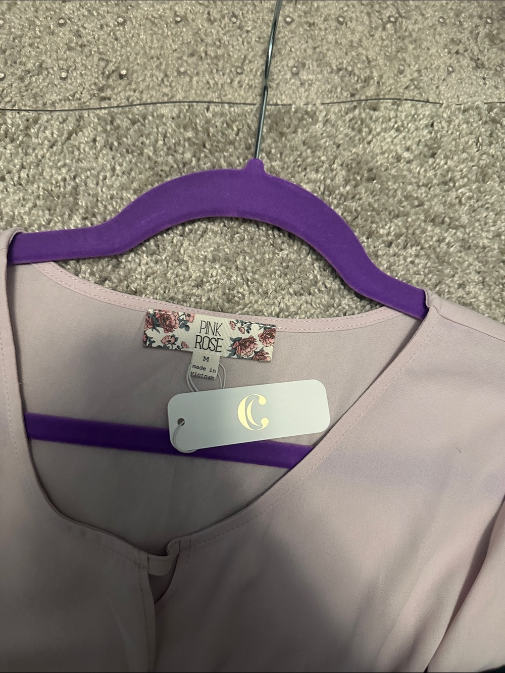 Sheer Tie-Front Blouse - Lilac | - Picture 3 of 4